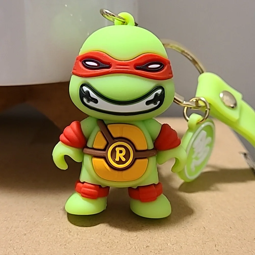 Unbranded Keychain Cartoon Turtle w/Red Mask Unisex Multi-Color NWOT School Work